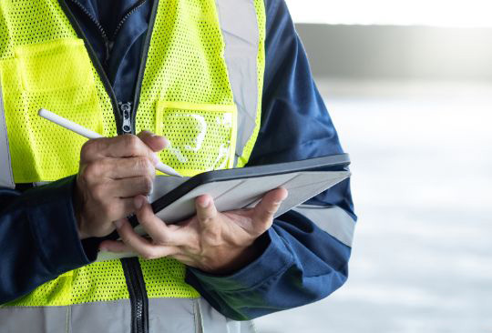 asbest rapportage inspectie tablet registratie bouw inspecteur